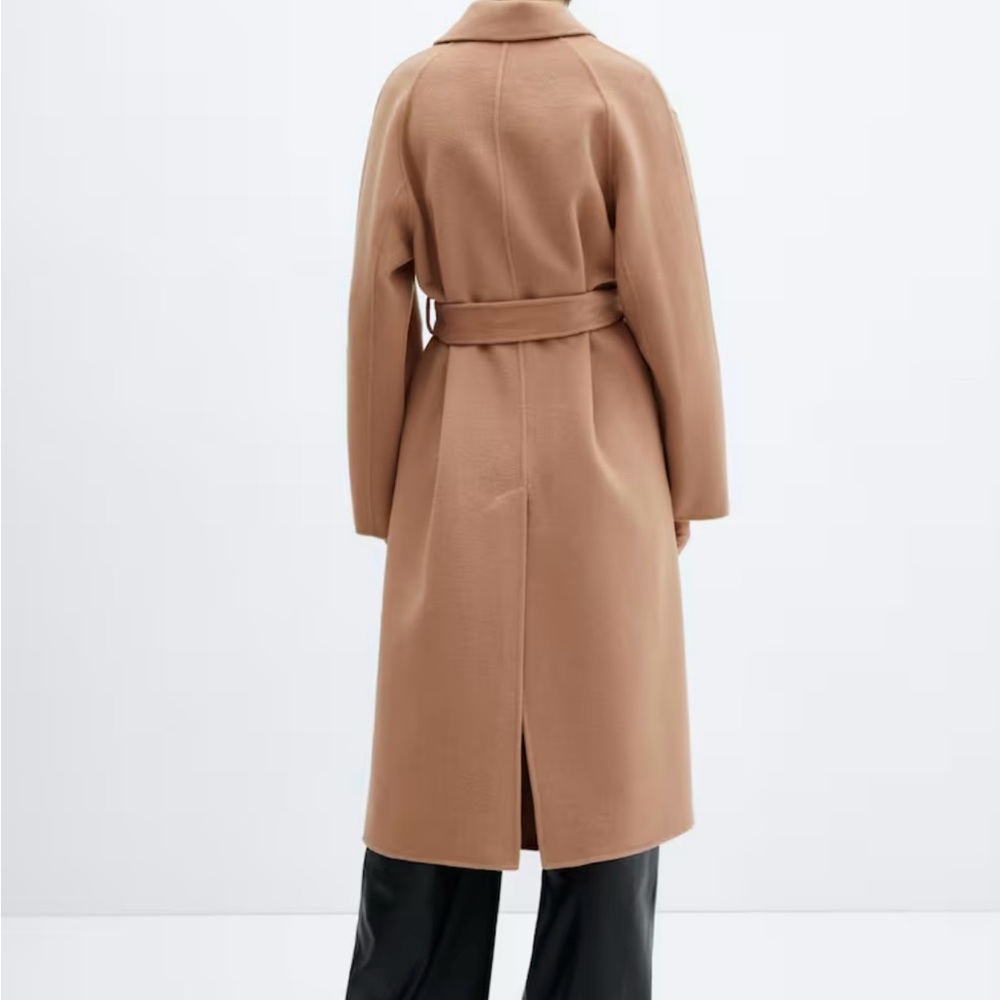 Mango Camel Belted Wool-Blend Pea Coat - Picture 6 of 6